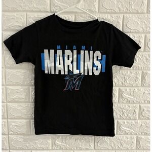 Miami Marlins Kids Shirt Size Small 6/7 Black Short Sleeve‎ Florida Baseball